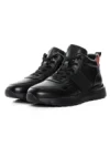 Ghete Barbati din piele naturala 5786 BLACK-RED | ADVANCER