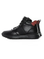 Ghete Barbati din piele naturala 5786 BLACK-RED | ADVANCER