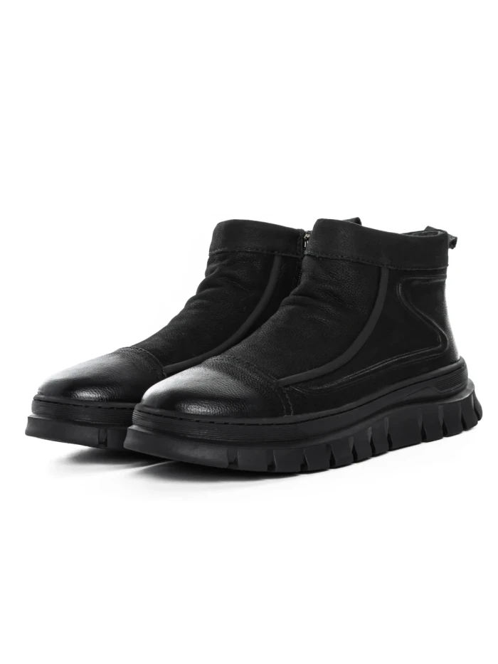 Ghete Barbati din piele naturala 5787 BLACK | ADVANCER