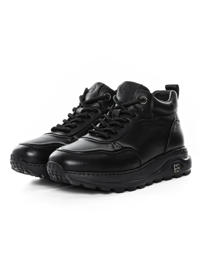 Ghete Barbati din piele naturala 6908 BLACK | ADVANCER