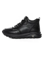 Ghete Barbati din piele naturala 6908 BLACK | ADVANCER