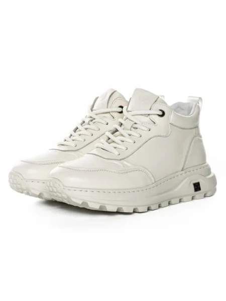 Ghete Barbati din piele naturala 6908 WHITE | ADVANCER