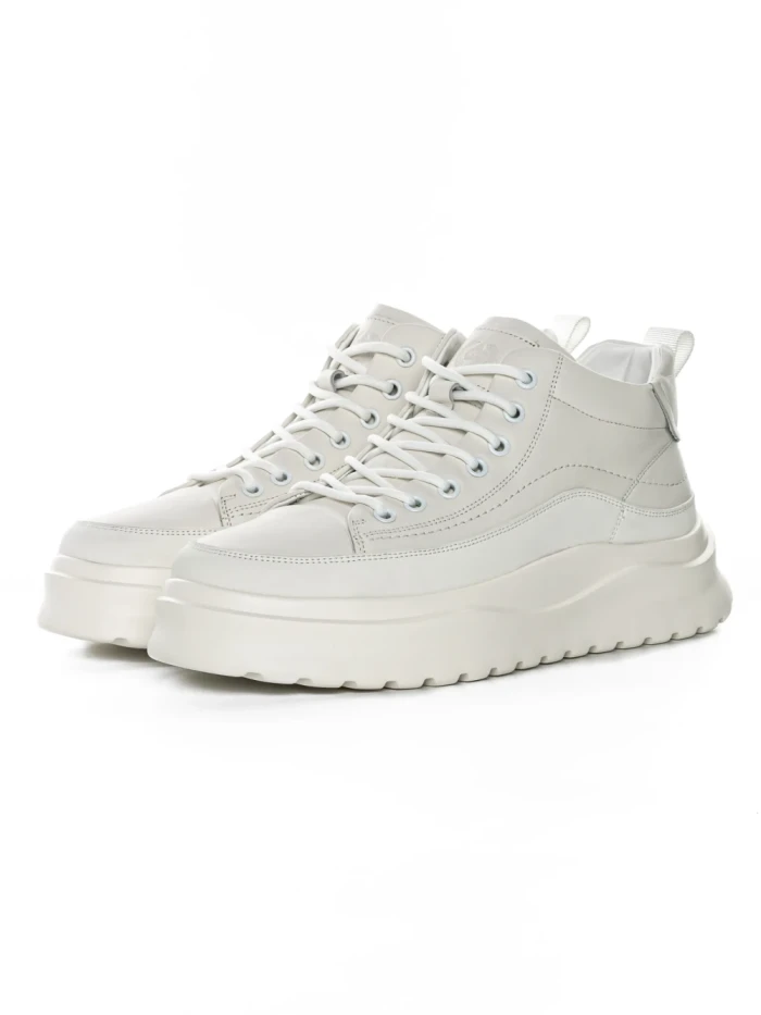 Ghete Barbati din piele naturala 7793 WHITE | ADVANCER