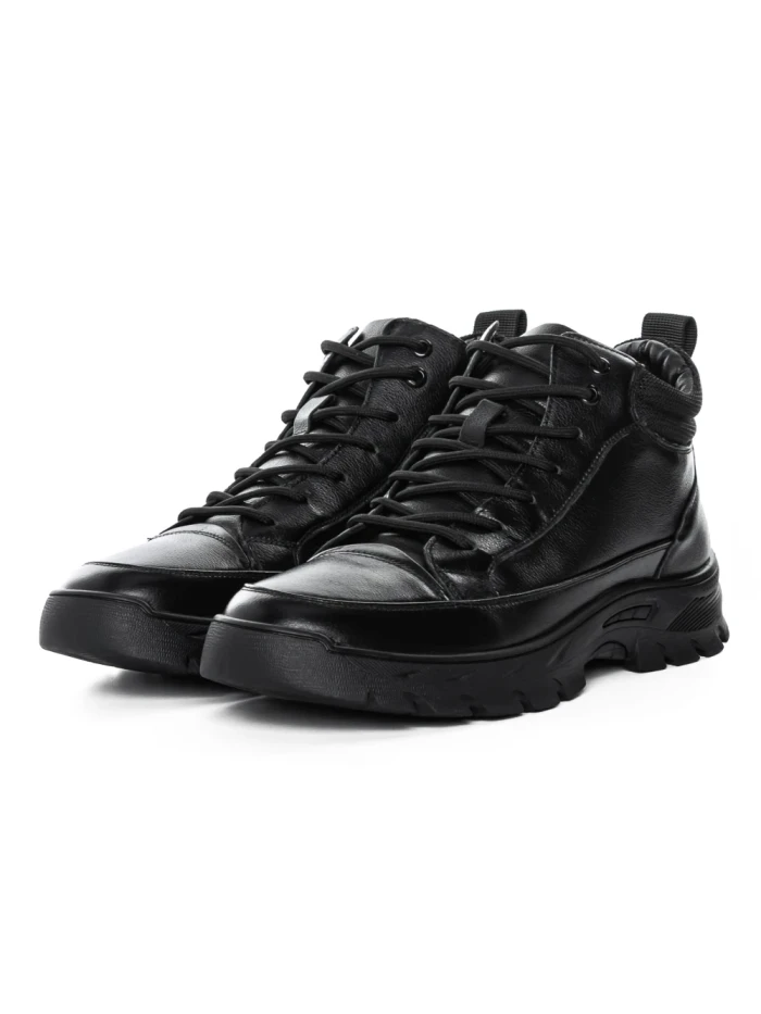 Ghete Barbati din piele naturala 7797 BLACK | ADVANCER