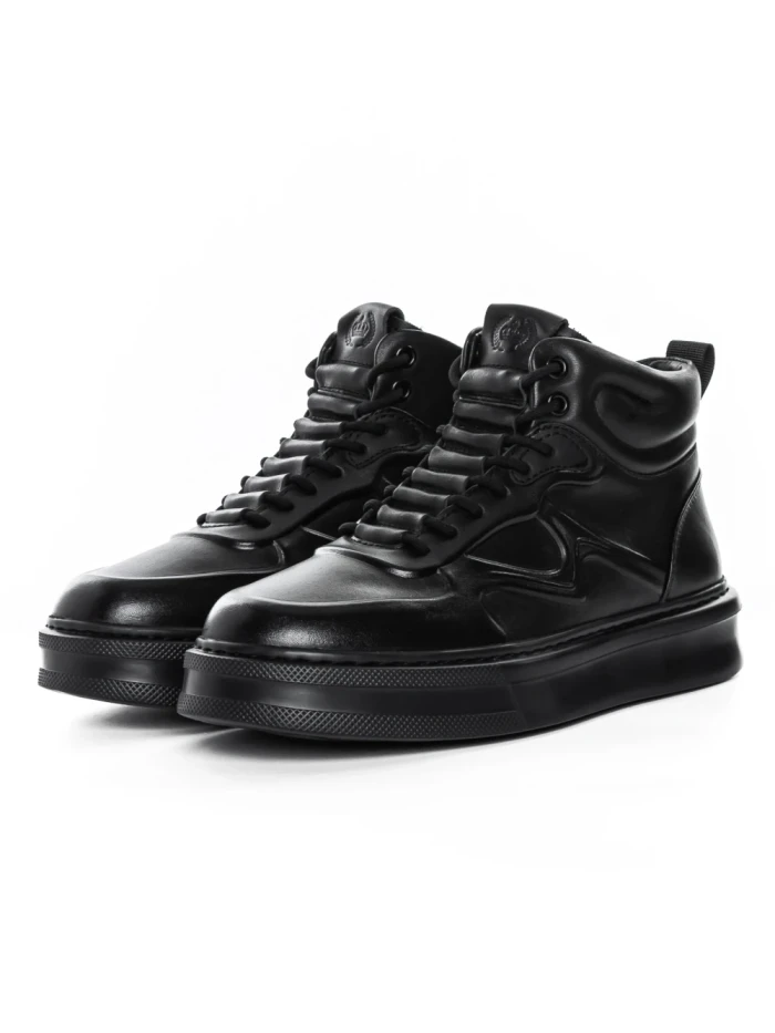 Ghete Barbati din piele naturala 88130 BLACK | ADVANCER