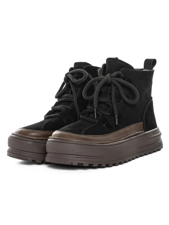 Ghete Dama din piele naturala 8910 BLACK | ADVANCER