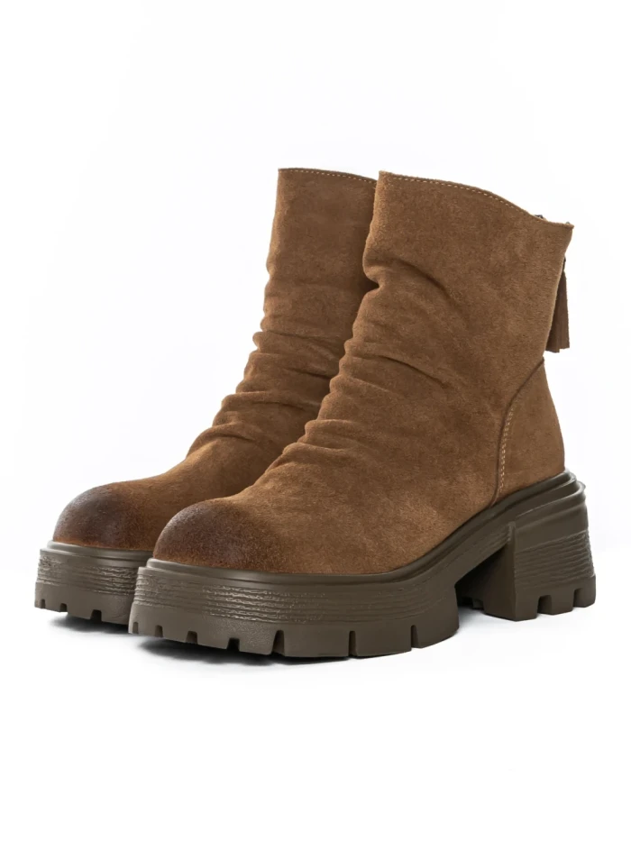 Ghete Dama din piele naturala D28-3F YELLOW | ADVANCER