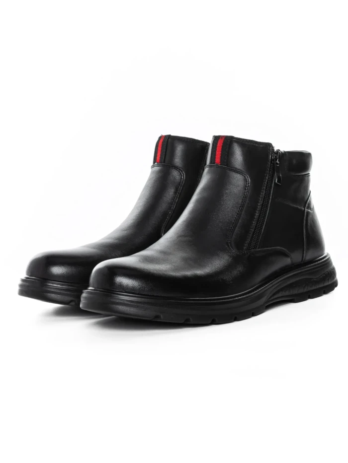 Ghete Barbati din piele naturala L52681 BLACK | MELS