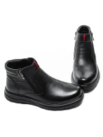Ghete Barbati din piele naturala L52681 BLACK | MELS