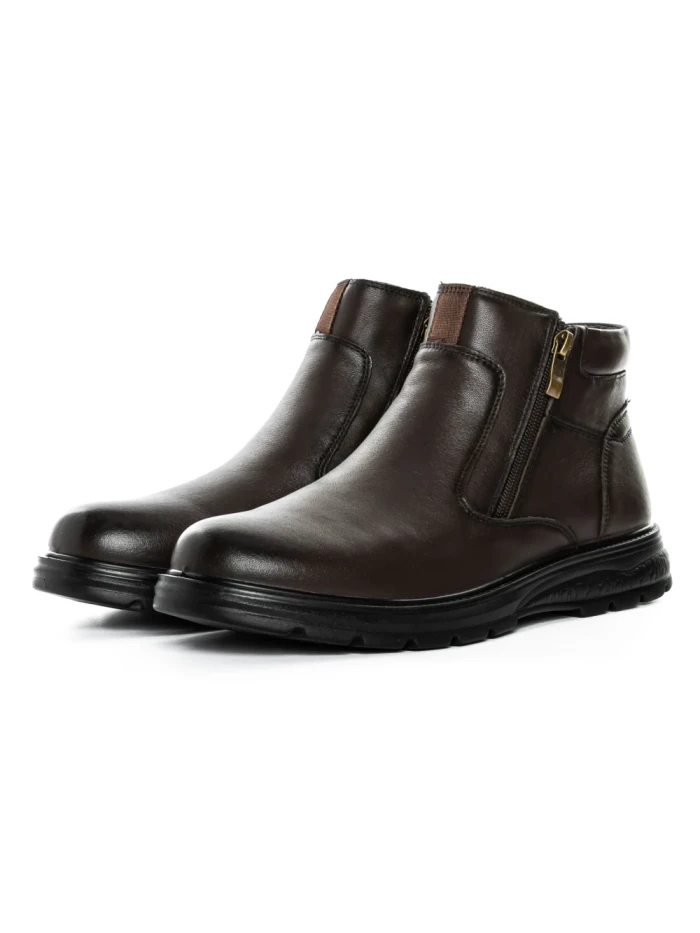 Ghete Barbati din piele naturala L52681 BROWN | MELS