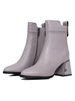 Botine Dama cu toc gros K107-55-B81B Gri » meishop.life