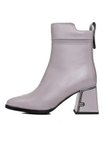 Botine Dama cu toc gros K107-55-B81B Gri » meishop.life