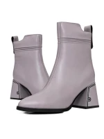 Botine Dama cu toc gros K107-55-B81B Gri » meishop.life