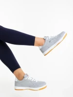 Pantofi sport dama gri din piele ecologica Delaney
