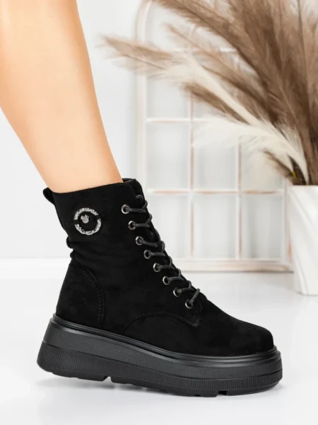Ghete Dama cu Platforma 5AH59 BLACK | MEI