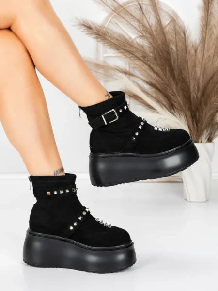 Ghete Dama cu Platforma 56WL15 BLACK | MEI