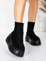 Ghete Dama cu Platforma 56WL11 BLACK | MEI