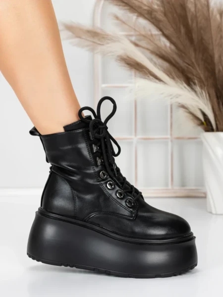 Ghete Dama cu Platforma 56WL16 BLACK | MEI