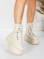 Ghete Dama cu Platforma 56WL16 BEIGE | MEI