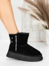 Ghete Dama din piele naturala 5WL105 BLACK | PANTOFUL