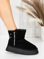 Ghete Dama din piele naturala 5WL105 BLACK | PANTOFUL