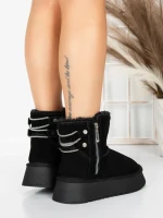 Ghete Dama din piele naturala 5WL105 BLACK | PANTOFUL