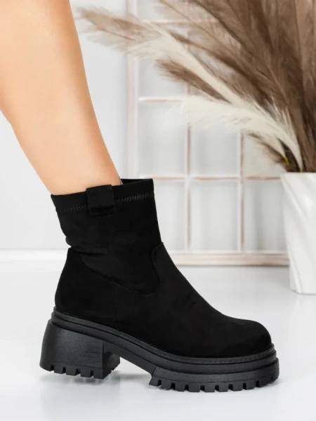 Ghete Dama cu Platforma 5W82 BLACK | MEI