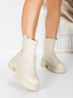 Ghete Dama cu Platforma 5W82 BEIGE | MEI