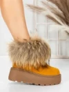 Ghete Dama din piele naturala 3ASJN73 YELLOW | PANTOFUL