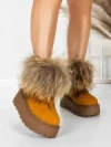 Ghete Dama din piele naturala 3ASJN73 YELLOW | PANTOFUL