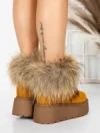 Ghete Dama din piele naturala 3ASJN73 YELLOW | PANTOFUL