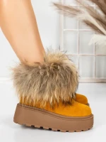 Ghete Dama din piele naturala 3ASJN73 YELLOW | PANTOFUL