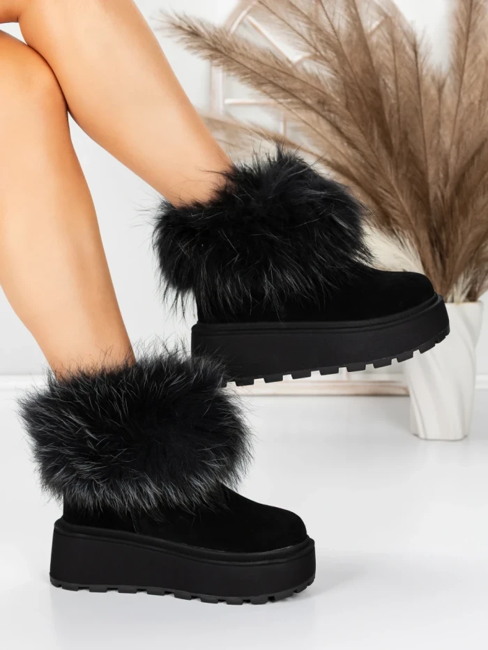Ghete Dama din piele naturala 3ASJN73 BLACK | PANTOFUL