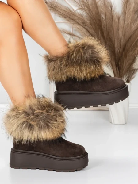 Ghete Dama din piele naturala 3ASJN73 BROWN | PANTOFUL