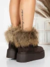 Ghete Dama din piele naturala 3ASJN73 BROWN | PANTOFUL