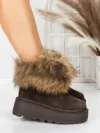 Ghete Dama din piele naturala 3ASJN73 BROWN | PANTOFUL