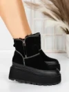 Ghete Dama din piele naturala 3ASJN75 BLACK | PANTOFUL