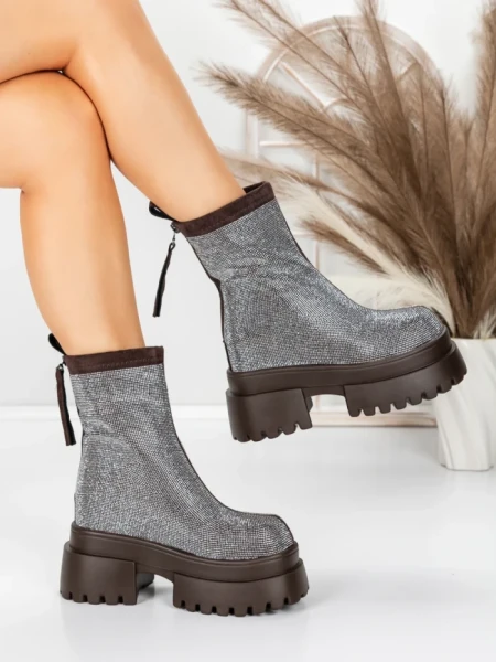 Ghete Dama cu Platforma 5SJN23 BROWN | MEI