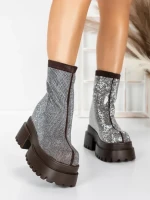 Ghete Dama cu Platforma 5SJN23 BROWN | MEI