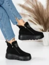 Ghete Dama cu Platforma 5AH65 BLACK | MEI