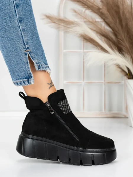 Ghete Dama cu Platforma 5AH65 BLACK | MEI