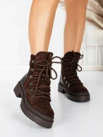Ghete Dama cu Platforma 5AH67 BROWN | MEI