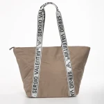 Geanta dama bej inchis din material textil Anelise