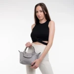 Geanta dama gri din material textil Empedonika