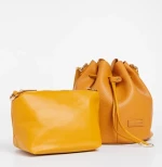 Geanta dama David Jones camel din piele ecologica Aiza