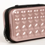 Geanta cosmetice dama roz din acril Santina