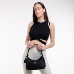 Geanta dama neagra din material textil Elfreda