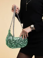 Geanta dama verde din material textil Ayah