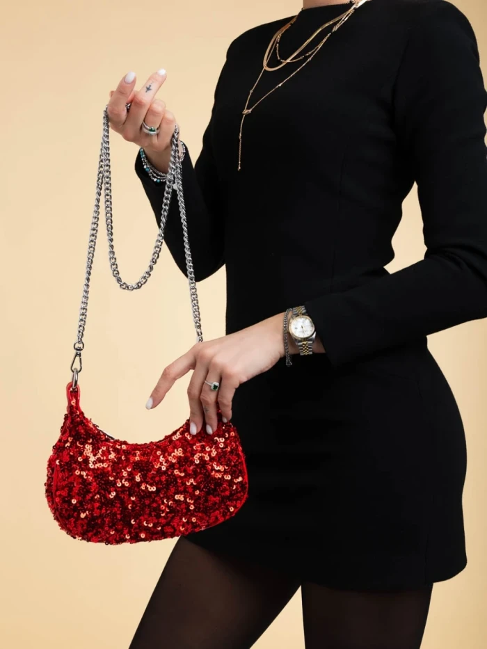 Geanta dama rosie din material textil Ayah