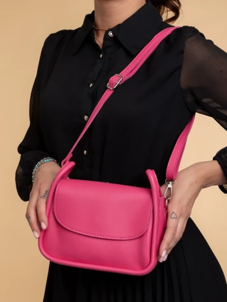 Geanta dama fucsia din piele ecologica Saturnina